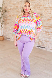 Lizzy Top in Orange Multi Chevron