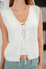 Loose Interpretation Tie Front Knit Vest