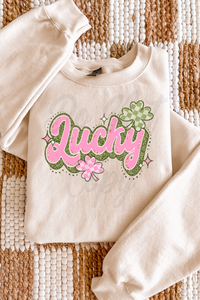 Lucky Pink & Green Tee or Sweatshirt