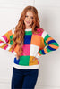 Manifesting Moment Checkered Color Block Sweater