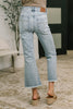 Mckaylee Mid Rise Kick Flare Jeans with Frayed Hem