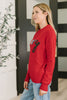 Merry Applique Drop Shoulder Pullover