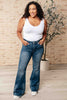 Miley High Waist Control Top Frayed Hem Flare Jeans