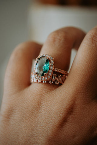 Inlaid Faux Turquoise Zircon 925 Sterling Silver Ring