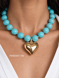 Luck and Love Turquoise Heart Necklace