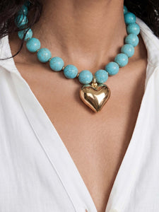 Luck and Love Turquoise Heart Necklace
