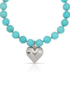 Luck and Love Turquoise Heart Necklace