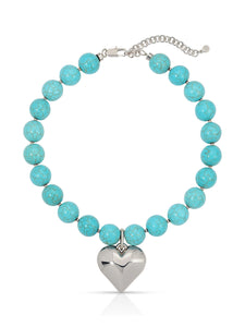 Luck and Love Turquoise Heart Necklace