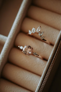 Janet Morganite Rose Gold Ring Set