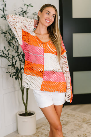 Deep Thoughts Striped Loose Knit Top