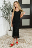 On the Town Lace Scoop Neck Dress in Black