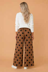 PRE ORDER - Polka Dot Elastic Waist Wide Leg Pants