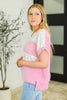 Parlour Picnic Color Block Knit Top in Pink