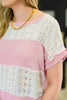Parlour Picnic Color Block Knit Top in Pink