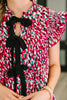 Pattern Pending Bow Detail Dress in Fuchsia and Black