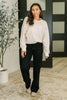 Petal Poise Floral Applique Pullover in Neutral