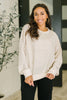 Petal Poise Floral Applique Pullover in Neutral