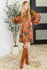 Petals After Dark Balloon Sleeve Dress