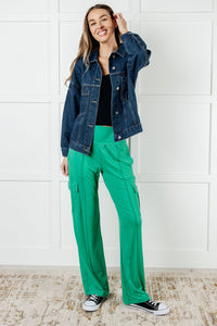 Race to Relax Cargo Pants in Emerald Green