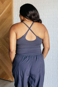 Raising Heart Rate Cutout Jumpsuit in Charcoal