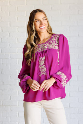 Devine Plunge Long Sleeve Lace Top