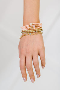Rose & Radiance Bracelet Set in Pink and Gold