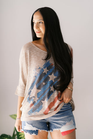Pinkies Up Knit Top in White