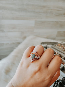 Ruthie Moss Agate Rose Gold 3PC Ring Set