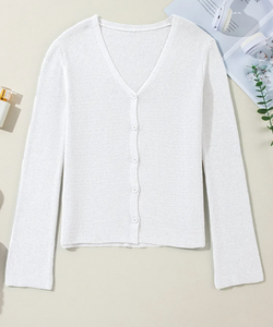 Pre Order - White Knit Cardigan