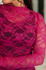 Sheer Intentions Lace Layering Top Fuchsia