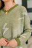 Shock Value V-Neck Sweater in Olive