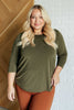 Signature Classic Round Neck Top in Olive