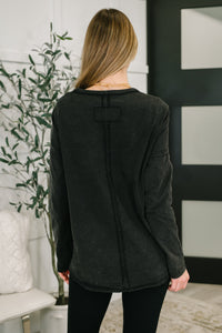 Simple as That Drop Shoulder Exposed Seam Top
