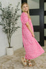 Softly Spoken Textured V-Neck Dress in Hot Pink