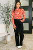 Somethings in the Air Lettuce Hem Longsleeve Top in Vermillion