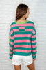 Stars On Stripes Patchwork Striped Sweatshirt