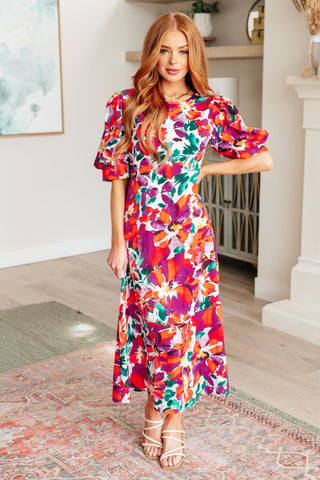 Into the Night Dolman Sleeve Floral Dress