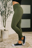 Sunday Splits High Waisted Leggings in Dark Olive