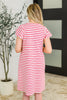 Sunny Stripes Casual Flutter Sleeve Dress
