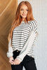 Super Clever Patchwork Striped Top in Ivory