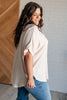 Sweet Simplicity Button Down Blouse in Oatmeal