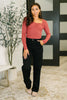 The Girls are Back in Town Long Sleeve Top in Burgundy