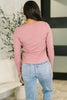 The Girls are Back in Town Long Sleeve Top in Rose