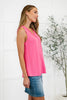 Thread Lightly Ribbed Knit Tank in Strawberry Pink
