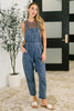Too Cute to Compute Waist Tie Overalls in Dark Blue