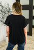 Top Shelf Basic V-Neck Ribbed Tee in Black