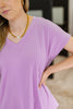 Top Shelf Basic V-Neck Ribbed Tee in Lavender