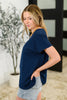 Top Shelf Basic V-Neck Ribbed Tee in Navy