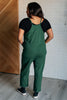 Totally Me Spaghetti Strap Jumpsuit in Dark Green