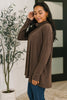 Travel Destination Cowl Neck Pullover in Chocolate